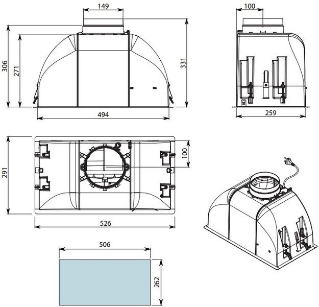 Встраиваемая вытяжка Falmec Gruppo Incasso murano 50 IX (800) ECP (preview 5)