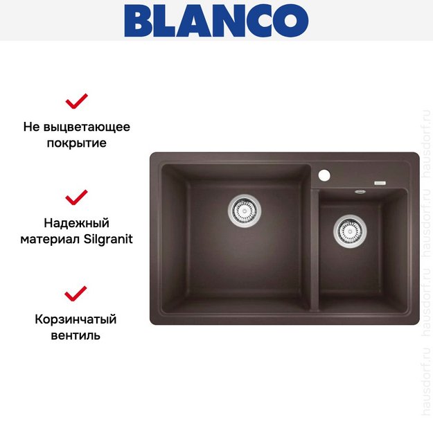 Мойка BLANCO LEGRA 8 SIlgranit кофе, чаша слева (preview 7)