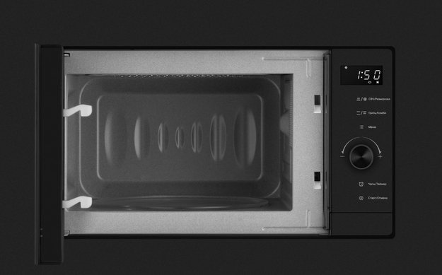 Встраиваемая микроволновая печь Weissgauff HMT-620 BG Grill Matt Edition (preview 2)