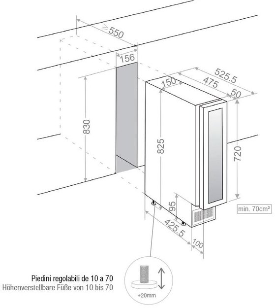 Встраиваемый винный шкаф Pando PVZB 15-9 CRL (preview 3)