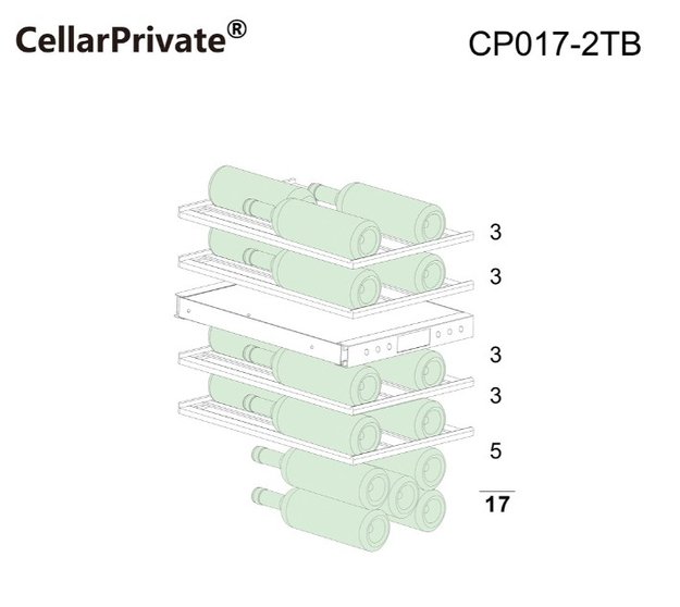 Встраиваемый под столешницу винный шкаф CellarPrivate CP017-2TB (preview 8)