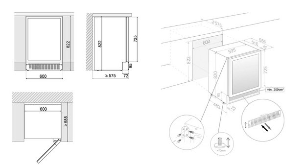 Встраиваемый винный шкаф Pando PVMBP 60-44CRR W (preview 5)