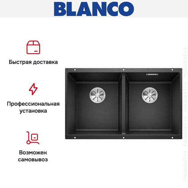 Мойка BLANCO SUBLINE 350/350-U Silgranit антрацит (preview 10)