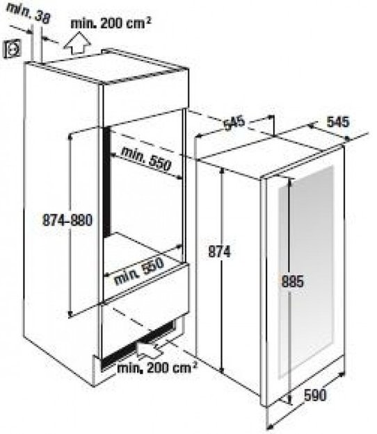 Встраиваемый холодильник для охлаждения вина Kuppersbusch FWK 2800.0 S3 (preview 4)