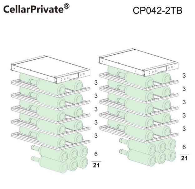 Встраиваемый под столешницу винный шкаф CellarPrivate CP042-2TB (preview 10)