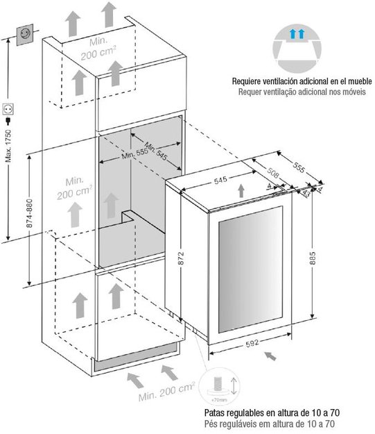 Встраиваемый винный шкаф Pando PVMAP 88-49 PAL (preview 3)