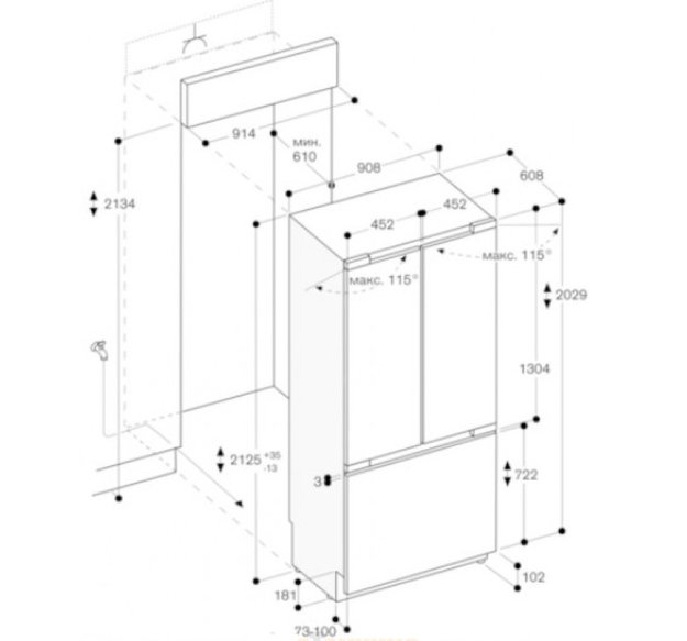 Встраиваемая холодильно-морозильная комбинация Gaggenau RY492304 (preview 3)
