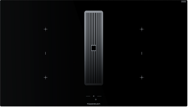 Индукционная варочная поверхность с вытяжкой Kuppersbusch с ручками из нержавеющей стали KMI 9850.1 SR-E Stainless steel (preview 1)