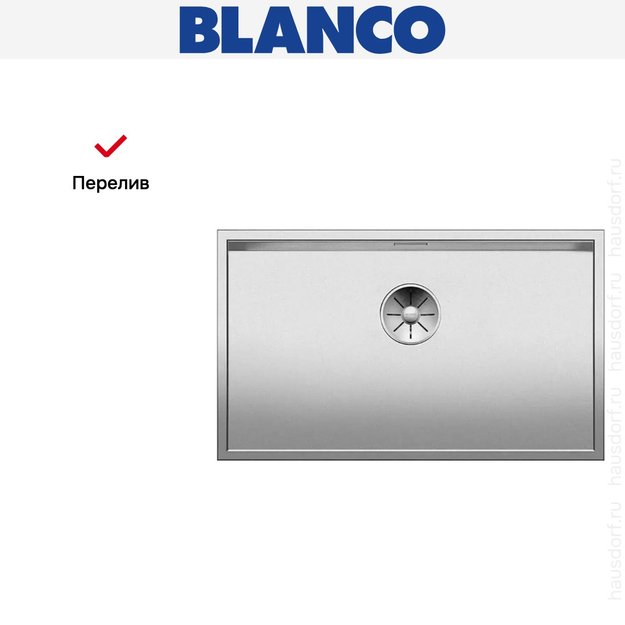 Мойка Blanco ZEROX 700-U Durinox® отводная арматура InFino® нержавеющая сталь (фото 6) Мойка Blanco ZEROX 700-U Durinox® отводная арматура InFino® нержавеющая сталь (preview 6)