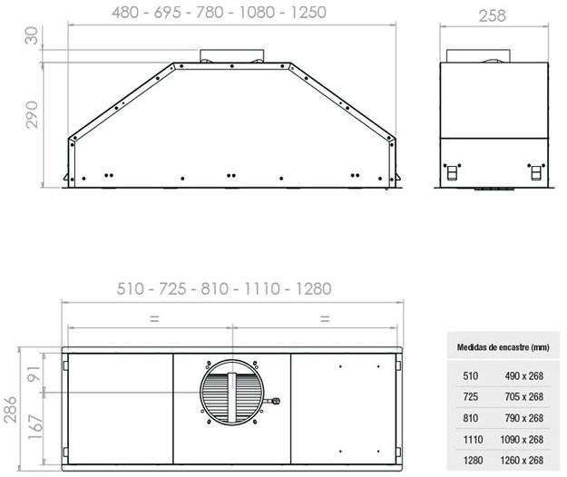 Встраиваемая вытяжка Pando GTI/510 IX V1050 ECO SEC PLUS (preview 5)