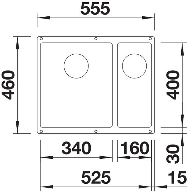 Мойка BLANCO SUBLINE 340/160-U Silgranit темная скала, чаша слева (preview 2)