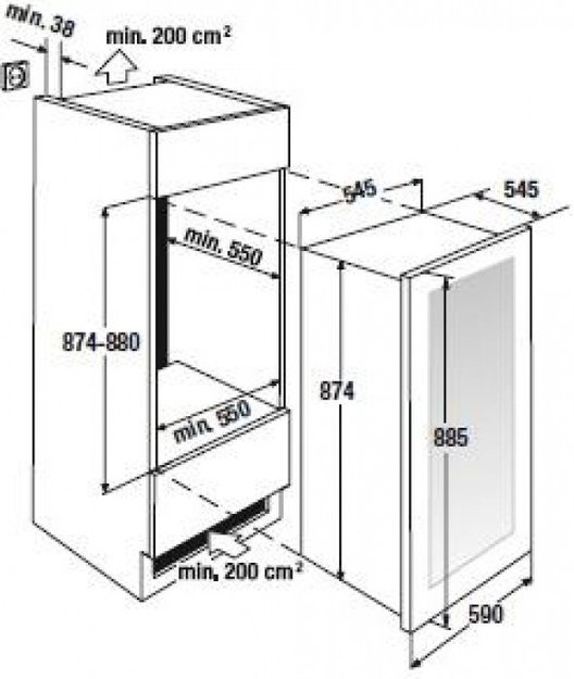 Встраиваемый холодильник для охлаждения вина Kuppersbusch FWK 2800.0 S1 (preview 4)