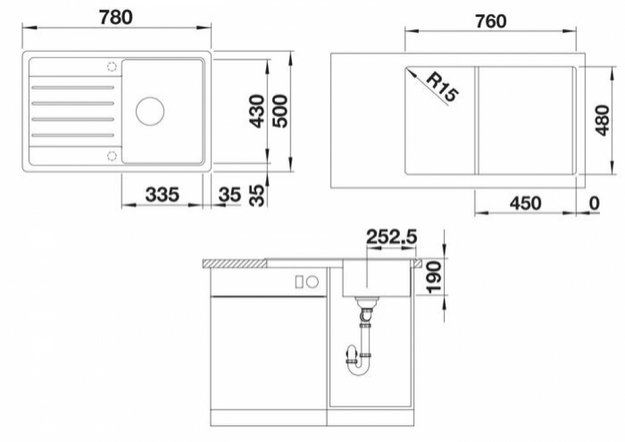 Мойка Blanco LEGRA 45 S SILGRANIT белый (preview 2)