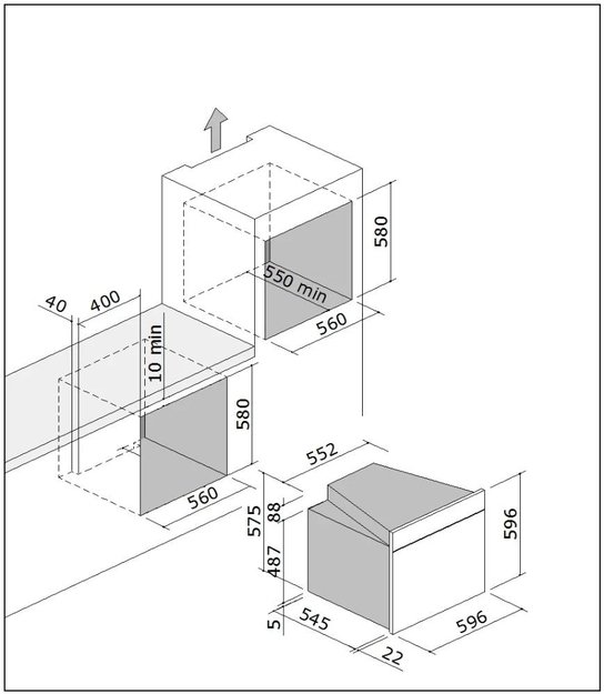 Духовой шкаф Barazza 1FVLTNS черное стекло (preview 10)