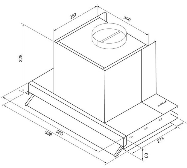 Встраиваемая вытяжка KRONA Изида 600 черное закаленное стекло (Isida 600 black SGC) (preview 11)