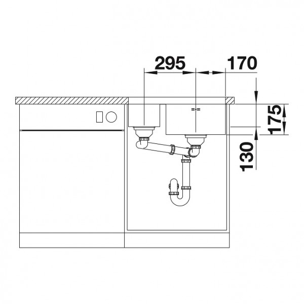 Мойка Blanco SUPRA 340/180-U клапан-автомат, чаша справа полированная нержавеющая сталь (preview 5)