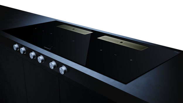 Индукционная варочная поверхность с вытяжкой Kuppersbusch KMI 12850.0 SR-E Gold (preview 3)