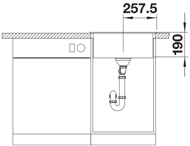 Мойка BLANCO DALAGO 5 Silgranit черный, клапан-автомат (preview 8)