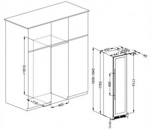 Винный шкаф Meyvel MV106-KST2 Slim фото 4 в Екатеринбурге