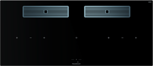 Индукционная варочная поверхность с вытяжкой Kuppersbusch с чёрными ручками KMI 12850.0 SR-S Stainless steel фото в Екатеринбурге