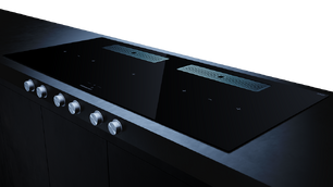 Индукционная варочная поверхность с вытяжкой Kuppersbusch KMI 12850.0 SR-E Stainless steel фото 3 в Екатеринбурге