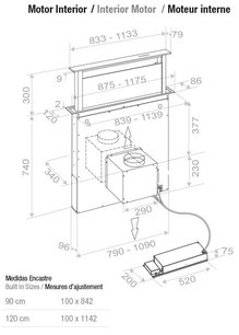 Встраиваемая в столешницу вытяжка Пандо E-320/90 INOX CT V.1200 фото 4 в Екатеринбурге Встраиваемая в столешницу вытяжка Pando E-320/90 INOX CT V.1200 фото 4 в Екатеринбурге