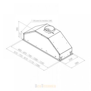Встраиваемая вытяжка Pando GTI/725 INOX V.850 SEC фото 2 в Екатеринбурге