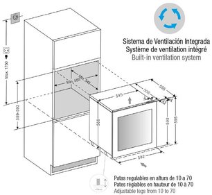 Встраиваемый винный шкаф Pando PVMAV 60-25XR фото 3 в Екатеринбурге