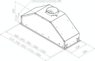 Встраиваемая вытяжка Pando GTI/510 NEGRO V.1050 ECO SEC PLUS фото 2 в Екатеринбурге