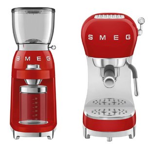 Smeg 50`s Style (кофемашина ECF02RDEU + кофемолка CGF11RDEU) фото в Екатеринбурге