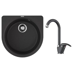 Omoikiri (мойка Akegata 51 BL + смеситель UMI BL) фото в Екатеринбурге