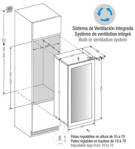Встраиваемый винный шкаф Pando PVMAV 124-70CRR фото 3 в Екатеринбурге