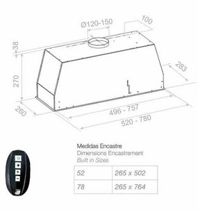 Встраиваемая вытяжка Pando NEO/52 INOX V. 830 SEC фото 2 в Екатеринбурге