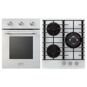 KRONA (духовой шкаф STRETTO 45 WH + варочная панель HAGEL 45 WH W) фото в Екатеринбурге