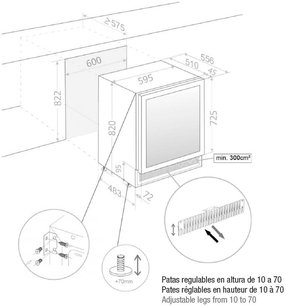 Встраиваемый винный шкаф Pando PVMBP 60-45XL фото 3 в Екатеринбурге