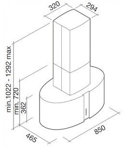 Вытяжка Falmec Mirabilia isola 85 Penelope Vetro (800) ECP фото 3 в Екатеринбурге