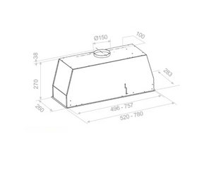 Встраиваемая вытяжка Pando NEO/78 INOX V.850 SEC фото 2 в Екатеринбурге