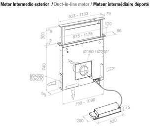 Встраиваемая в столешницу вытяжка Пандо E-320/90 INOX CT V.1200 фото 3 в Екатеринбурге Встраиваемая в столешницу вытяжка Pando E-320/90 INOX CT V.1200 фото 3 в Екатеринбурге