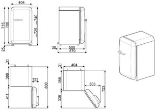 Мини-бар Smeg FAB5LSV3 фото 3 в Екатеринбурге