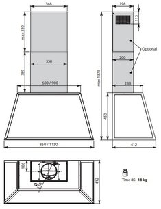 Вытяжка Фалмек TIME 85 INOX фото 2 в Екатеринбурге Вытяжка Falmec TIME 85 INOX фото 2 в Екатеринбурге