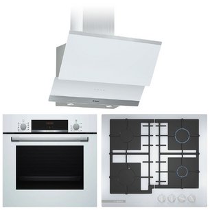 Bosch (варочная панель PNP6B2B92R + духовой шкаф HBF534EW0R + вытяжка DWK065G20T) фото в Екатеринбурге