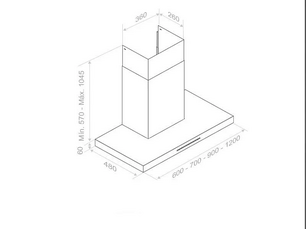 Настенная вытяжка Pando P-825/60 INOX V.850 SEC фото 2 в Екатеринбурге