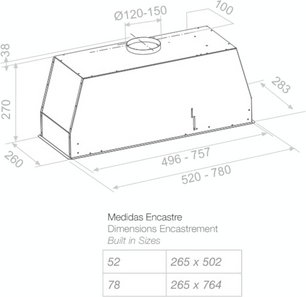 Встраиваемая вытяжка Pando NEO/78 INOX V. 830 SEC фото 2 в Екатеринбурге