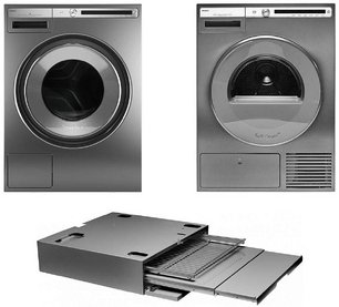 Asko Logic 12 (стиральная машина W4086C.T/3 + сушильная машина T408HD.T.P + выдвижная полка с корзиной HDB1153T) фото в Екатеринбурге