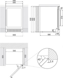Встраиваемый винный шкаф Pando PVMB 60-46CRR фото 2 в Екатеринбурге
