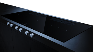 Индукционная варочная поверхность с вытяжкой Kuppersbusch KMI 12850.0 SR-E Black Chrome фото 3 в Екатеринбурге