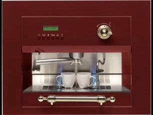 Встраиваемая кофемашина Ilve ES-645C Burgundy (ручки латунь) фото в Екатеринбурге