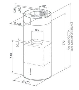 Вытяжка Фабер CYLINDRA ISOLA GLOSS  EG10 W A37 фото 2 в Екатеринбурге Вытяжка Faber CYLINDRA ISOLA GLOSS  EG10 W A37 фото 2 в Екатеринбурге