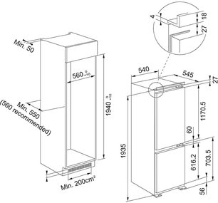 Встраиваемый холодильник Franke FCB 360 NF NE F фото 2 в Екатеринбурге