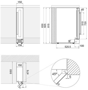 Встраиваемый винный шкаф Pando PVZB 15-9 XR фото 4 в Екатеринбурге